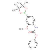 Chemical structure of phenyl N-[2-methoxy-4-(4,4,5,5-tetramethyl-1,3,2-dioxaborolan-2-yl)phenyl]carbamate - CSSB00161153504
