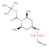 Chemical structure of tert-butyl (2R,4r,6S)-4-ethenesulfonamido-2,6-dimethylpiperidine-1-carboxylate - CSSB09891723747