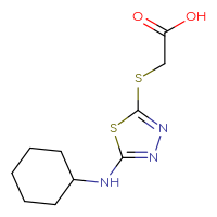 Chemical structure of 2-{[5-(cyclohexylamino)-1,3,4-thiadiazol-2-yl]sulfanyl}acetic acid - CSSB00000260045