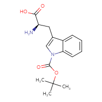 Chemical structure of (2R)-2-amino-3-{1-[(tert-butoxy)carbonyl]-1H-indol-3-yl}propanoic acid - CSSB00016995101