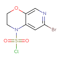 Chemical structure of 7-bromo-1H,2H,3H-pyrido[3,4-b][1,4]oxazine-1-sulfonyl chloride - CSSB14975759022