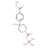 Chemical structure of tert-butyl 4-[4-(methoxycarbonyl)phenyl]-4-methylpiperidine-1-carboxylate - CSSB21414506864