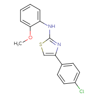 Chemical structure of 4-(4-chlorophenyl)-N-(2-methoxyphenyl)-1,3-thiazol-2-amine - CSSB00028054945
