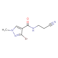 Chemical structure of 3-bromo-N-(2-cyanoethyl)-1-methyl-1H-pyrazole-4-carboxamide - CSSB00155915942