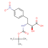 Chemical structure of (2S,3R)-3-{[(tert-butoxy)carbonyl]amino}-2-hydroxy-4-(4-nitrophenyl)butanoic acid - CSSB00000088118