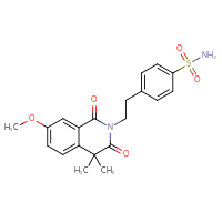 Chemical structure of 4-[2-(7-methoxy-4,4-dimethyl-1,3-dioxo-1,2,3,4-tetrahydroisoquinolin-2-yl)ethyl]benzene-1-sulfonamide - CSSB00015297036