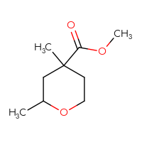 Chemical structure of methyl 2,4-dimethyloxane-4-carboxylate - CSSB01392470695