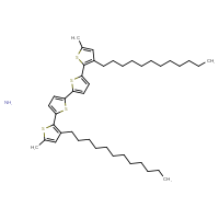 Chemical structure of 3-dodecyl-5'-{3'-dodecyl-5'-methyl-[2,2'-bithiophen]-5-yl}-5-methyl-2,2'-bithiophene amine - CSSB06446557660