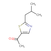 Chemical structure of 1-[2-(2-methylpropyl)-1,3-thiazol-5-yl]ethan-1-one - CSSB00011720696