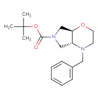 Chemical structure of tert-butyl (4aR,7aR)-4-benzyl-octahydropyrrolo[3,4-b][1,4]oxazine-6-carboxylate - CSSB00119594600
