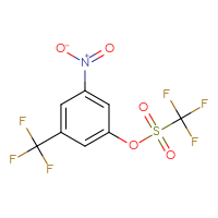 Chemical structure of 3-nitro-5-(trifluoromethyl)phenyl trifluoromethanesulfonate - CSSB00010870386