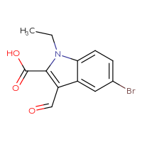 Chemical structure of 5-bromo-1-ethyl-3-formyl-1H-indole-2-carboxylic acid - CSSB00025782947