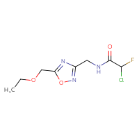 Chemical structure of 2-chloro-N-{[5-(ethoxymethyl)-1,2,4-oxadiazol-3-yl]methyl}-2-fluoroacetamide - CSSB21332051213