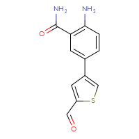 Chemical structure of 2-amino-5-(5-formylthiophen-3-yl)benzamide - CSSB06590145571