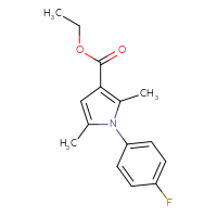 Chemical structure of ethyl 1-(4-fluorophenyl)-2,5-dimethyl-1H-pyrrole-3-carboxylate - CSSB15072081691