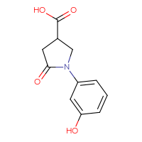 Chemical structure of 1-(3-hydroxyphenyl)-5-oxopyrrolidine-3-carboxylic acid - CSSB00000013793