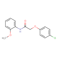 Chemical structure of 2-(4-chlorophenoxy)-N-(2-methoxyphenyl)acetamide - CSSB00029645731