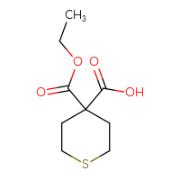 Chemical structure of 4-(ethoxycarbonyl)thiane-4-carboxylic acid - CSSB00102671100