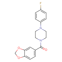 Chemical structure of 1-(2H-1,3-benzodioxole-5-carbonyl)-4-(4-fluorophenyl)piperazine - CSSB00026385912