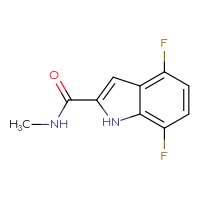 Chemical structure of 4,7-difluoro-N-methyl-1H-indole-2-carboxamide - CSSB02283618871