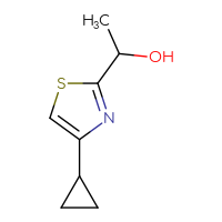 Chemical structure of 1-(4-cyclopropyl-1,3-thiazol-2-yl)ethan-1-ol - CSSB00000699203