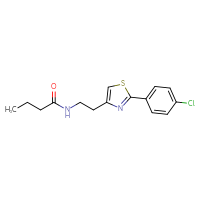 Chemical structure of N-{2-[2-(4-chlorophenyl)-1,3-thiazol-4-yl]ethyl}butanamide - CSSB00016993575