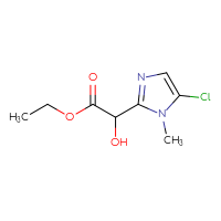 Chemical structure of ethyl 2-(5-chloro-1-methyl-1H-imidazol-2-yl)-2-hydroxyacetate - CSSB00000745865