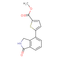 Chemical structure of methyl 5-(1-oxo-2,3-dihydro-1H-isoindol-4-yl)thiophene-2-carboxylate - CSSB06589162117