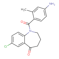 Chemical structure of 1-(4-amino-2-methylbenzoyl)-7-chloro-2,3,4,5-tetrahydro-1H-1-benzazepin-5-one - CSSB00020615108