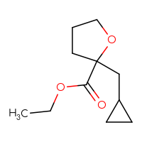 Chemical structure of ethyl 2-(cyclopropylmethyl)oxolane-2-carboxylate - CSSB03768001316