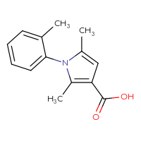 Chemical structure of 2,5-dimethyl-1-(2-methylphenyl)-1H-pyrrole-3-carboxylic acid - CSSB00000261147
