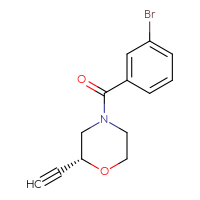 Chemical structure of (2R)-4-(3-bromobenzoyl)-2-ethynylmorpholine - CSSB06738371873