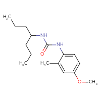 Chemical structure of 3-(heptan-4-yl)-1-(4-methoxy-2-methylphenyl)urea - CSSB15133886486