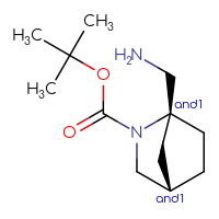 Chemical structure of rac-tert-butyl (1R,4S)-1-(aminomethyl)-2-azabicyclo[2.2.1]heptane-2-carboxylate - CSSB20620690709