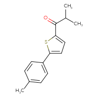 Chemical structure of 2-methyl-1-[5-(4-methylphenyl)thiophen-2-yl]propan-1-one - CSSB00000322394
