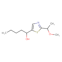 Chemical structure of 1-[2-(1-methoxyethyl)-1,3-thiazol-5-yl]pentan-1-ol - CSSB20605288456