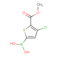 Chemical structure of [4-chloro-5-(methoxycarbonyl)thiophen-2-yl]boronic acid - CSSB00010138833