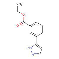 Chemical structure of ethyl 3-(1H-pyrazol-5-yl)benzoate - CSSB00040619145