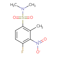 Chemical structure of 4-fluoro-N,N,2-trimethyl-3-nitrobenzene-1-sulfonamide - CSSB21043408619