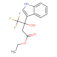 Chemical structure of ethyl 4,4,4-trifluoro-3-hydroxy-3-(1H-indol-3-yl)butanoate - CSSB06446549871