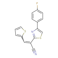 Chemical structure of 2-[4-(4-fluorophenyl)-1,3-thiazol-2-yl]-3-(thiophen-2-yl)prop-2-enenitrile - CSSB00028108145