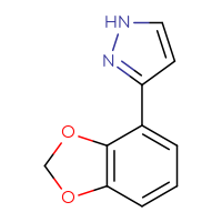 Chemical structure of 3-(2H-1,3-benzodioxol-4-yl)-1H-pyrazole - CSSB01551118636