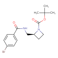 Chemical structure of tert-butyl (2S)-2-{[(4-bromophenyl)formamido]methyl}azetidine-1-carboxylate - CSSB03554915680