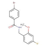 Chemical structure of 4-bromo-N-[(4-fluoro-2-methoxyphenyl)methyl]benzamide - CSSB01550980036