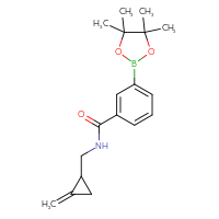 Chemical structure of N-[(2-methylidenecyclopropyl)methyl]-3-(4,4,5,5-tetramethyl-1,3,2-dioxaborolan-2-yl)benzamide - CSSB02166475085