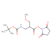 Chemical structure of 2,5-dioxopyrrolidin-1-yl 3-{[(tert-butoxy)carbonyl]amino}-2-(methoxymethyl)propanoate - CSSB17484214062