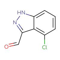 Chemical structure of 4-chloro-1H-indazole-3-carbaldehyde - CSSB00000086629