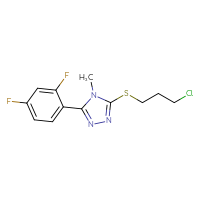 Chemical structure of 3-[(3-chloropropyl)sulfanyl]-5-(2,4-difluorophenyl)-4-methyl-4H-1,2,4-triazole - CSSB00020653889