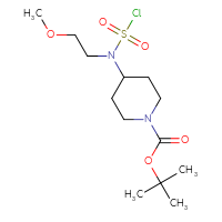 Chemical structure of tert-butyl 4-[(chlorosulfonyl)(2-methoxyethyl)amino]piperidine-1-carboxylate - CSSB06259313665