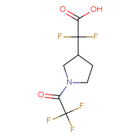Chemical structure of 2,2-difluoro-2-[1-(2,2,2-trifluoroacetyl)pyrrolidin-3-yl]acetic acid - CSSB02125852334